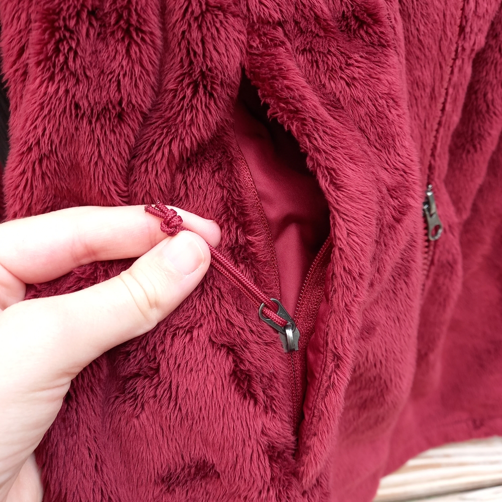 The North Face Women's Osito Long Burgundy Fleece Jacket - Picture 3 of 7